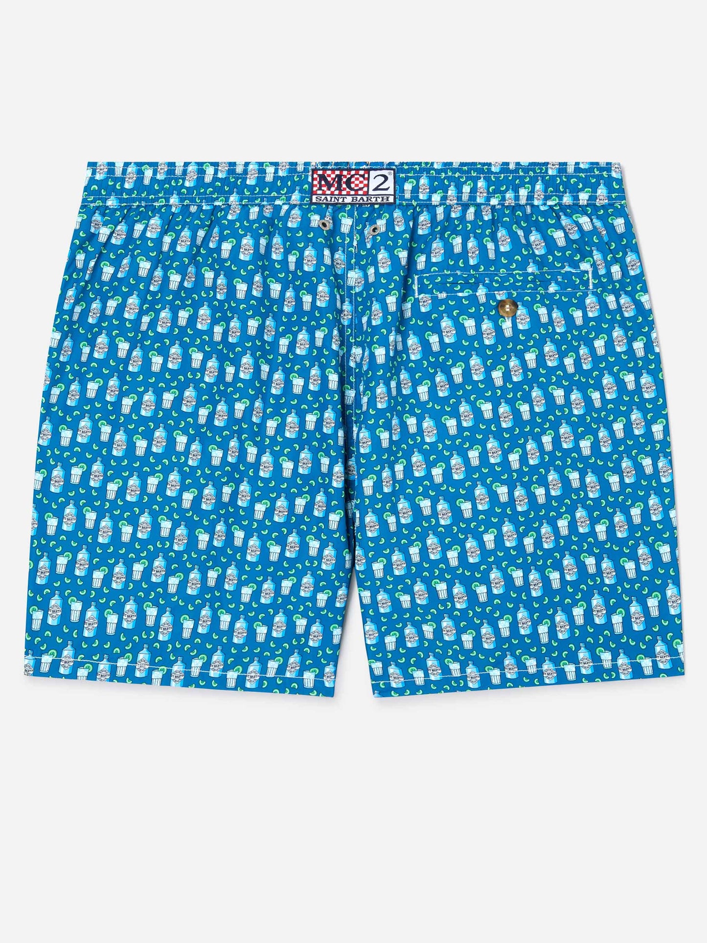 Lightweight fabric swim shorts with cocktail gin tonic print