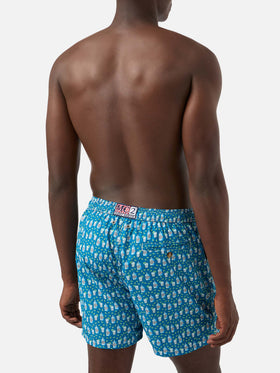 Lightweight fabric swim shorts with cocktail gin tonic print