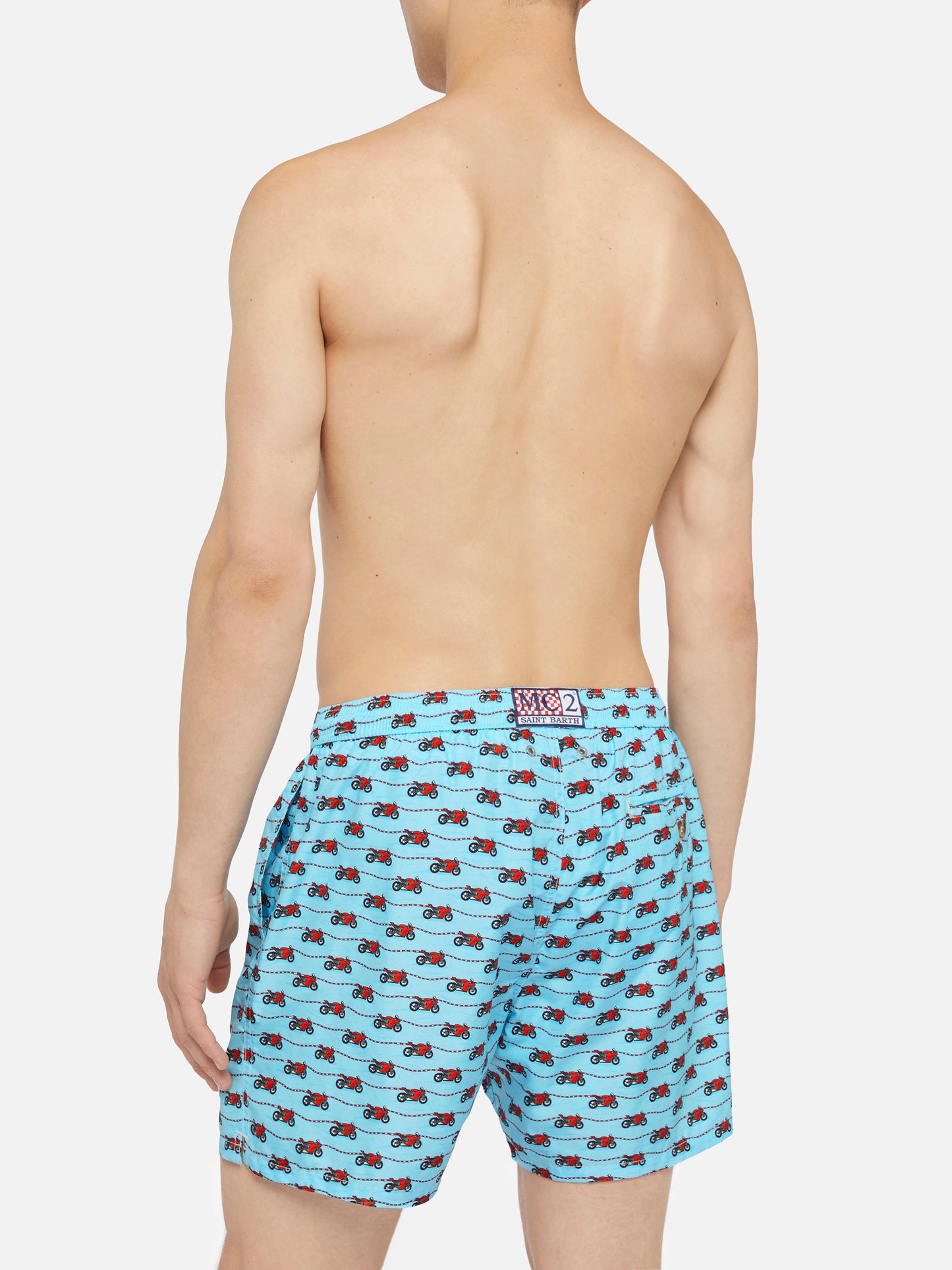 Lightweight fabric swim shorts Lighting with Ducati print | DUCATI MOTOR SPECIAL EDITION