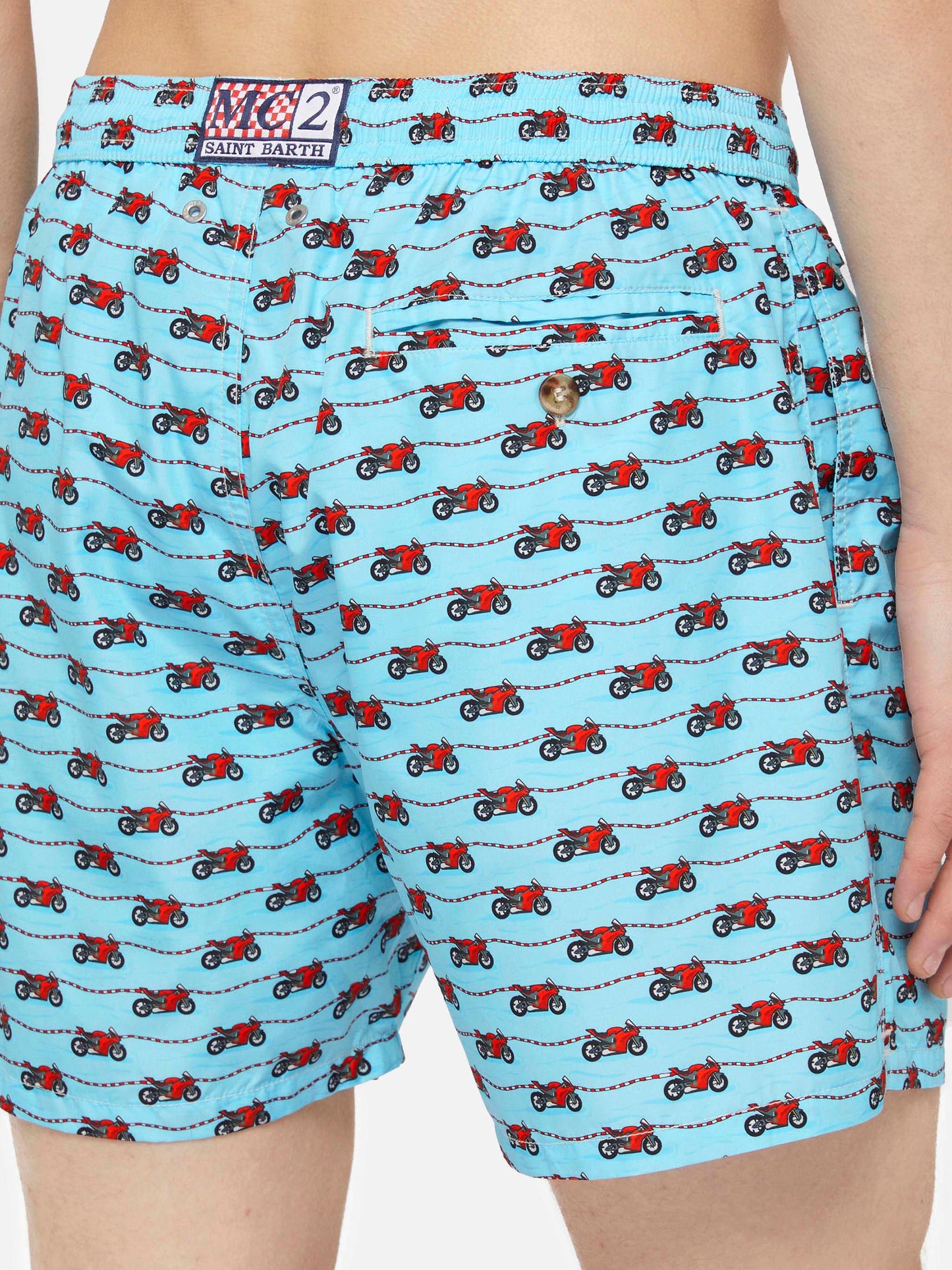 Lightweight fabric swim shorts Lighting with Ducati print | DUCATI MOTOR SPECIAL EDITION