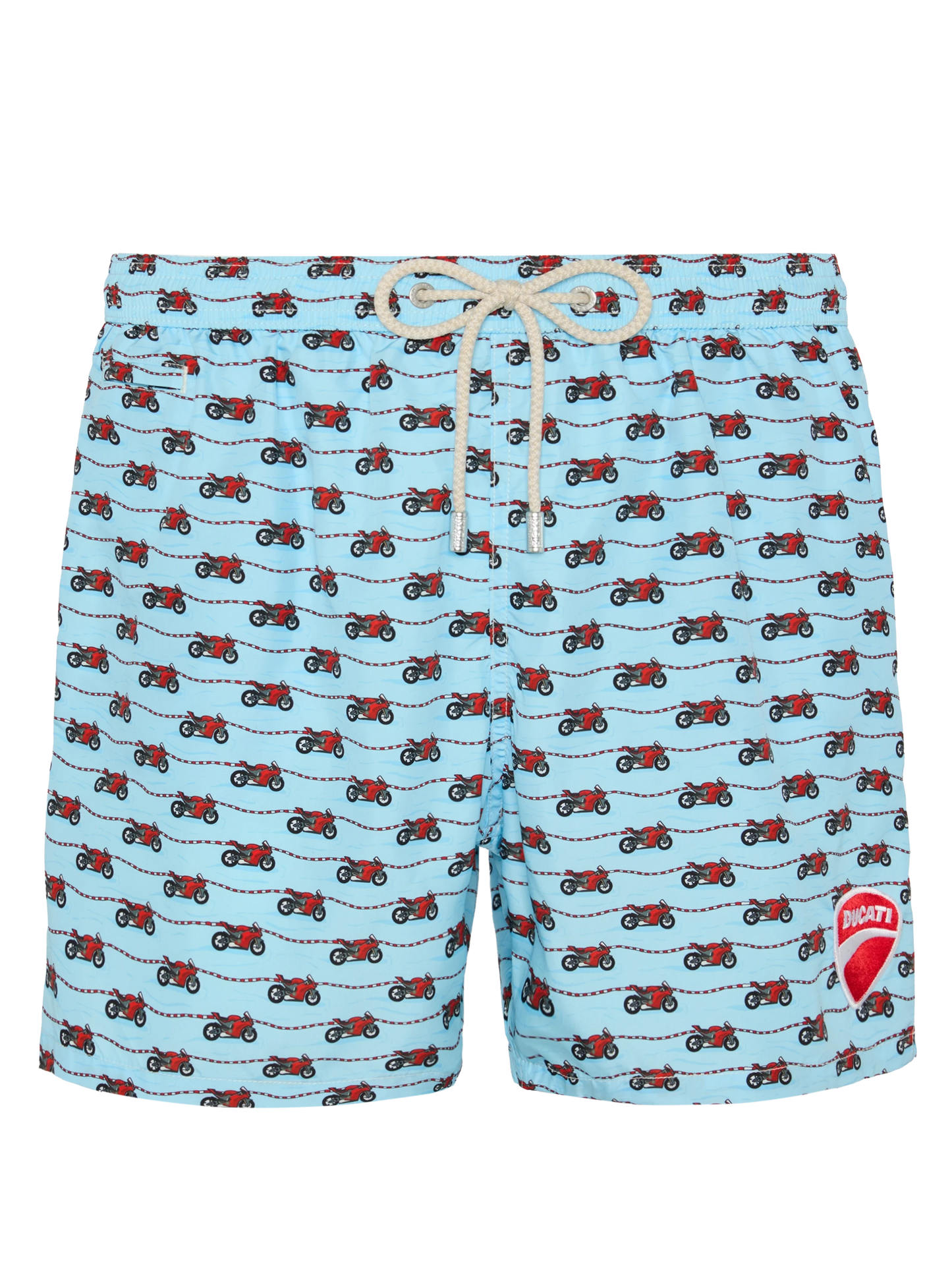 Lightweight fabric swim shorts Lighting with Ducati print | DUCATI MOTOR SPECIAL EDITION