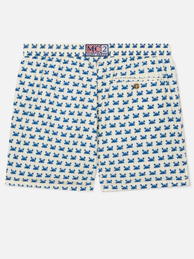 White Lighting Micro swim shorts with crab all-over print