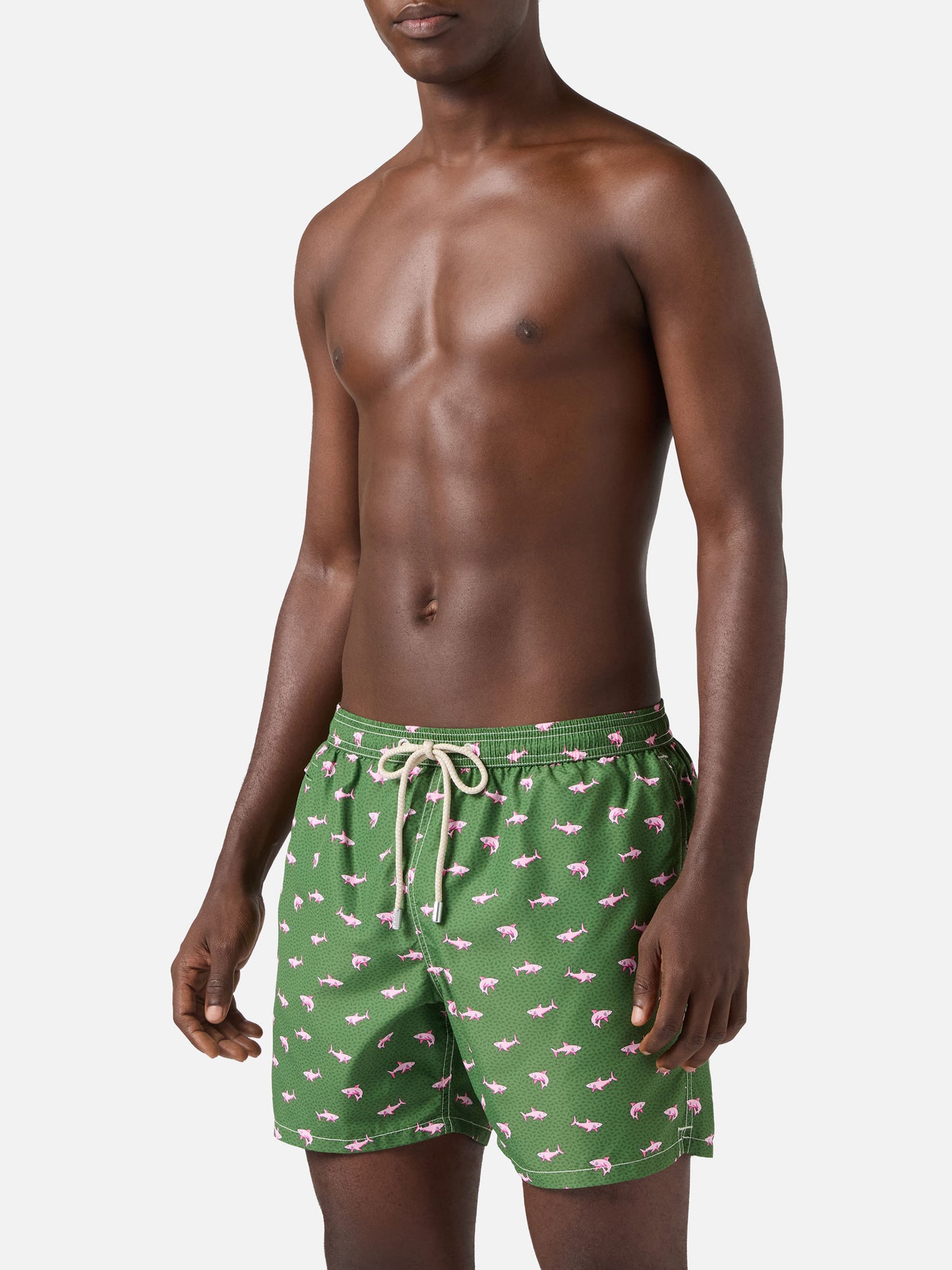 Green Lighting Micro swim shorts with pink sharks print