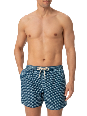 Badeshorts aus leichtem Stoff „Lighting“ mit Mikrofisch-Print