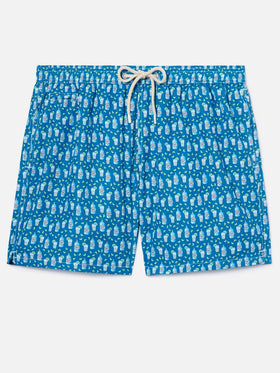 Shorts mare Lighting Micro azzurro con stampa cocktail