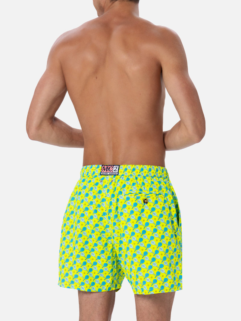 Man lightweight fabric swim-shorts Lighting Micro Fantasy with padel print
