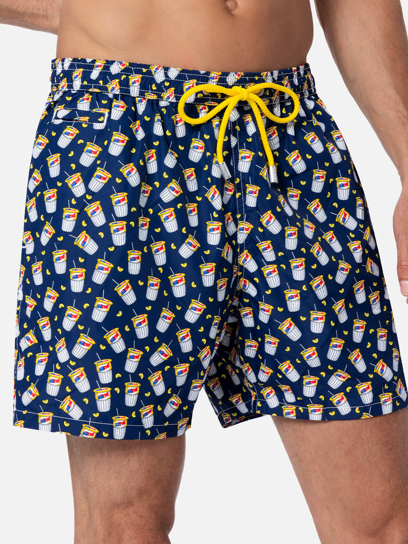 Man lightweight fabric swim-shorts Lighting Micro Fantasy with Estathè pack print|ESTATHE' FERRERO SPECIAL EDITION