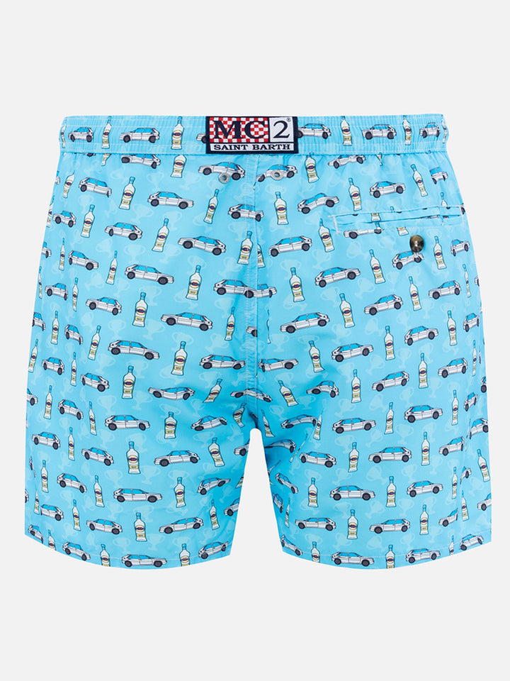 Man lightweight fabric swim-shorts Lighting Micro Fantasy with Lancia Delta print | LANCIA SPECIAL EDITION