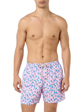 Man lightweight fabric swim-shorts Lighting Micro Fantasy with jellyfishes print