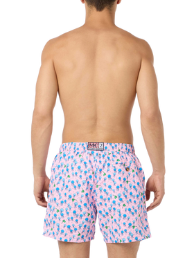 Man lightweight fabric swim-shorts Lighting Micro Fantasy with jellyfishes print
