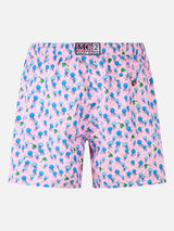 Man lightweight fabric swim-shorts Lighting Micro Fantasy with jellyfishes print