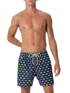 Man lightweight fabric swim-shorts Lighting Micro Fantasy with clownfishes print