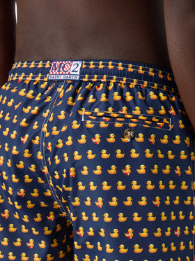 Navy Lighting Micro swim shorts with rubber duck all-over print
