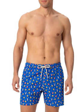 Lightweight fabric swim shorts Lighting with fast food print