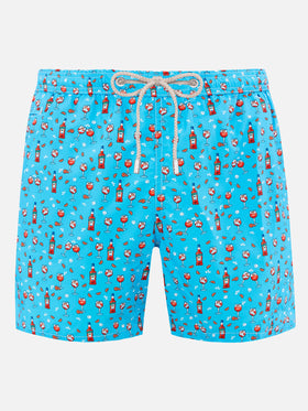 Man lightweight fabric swim-shorts Lighting Micro Fantasy with Aperol Spritz print | APEROL SPECIAL EDITION