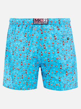 Man lightweight fabric swim-shorts Lighting Micro Fantasy with Aperol Spritz print | APEROL SPECIAL EDITION