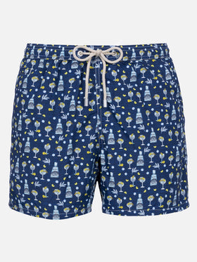 Herren-Badeshorts aus leichtem Stoff Lighting Micro Fantasy mit Gin Mare-Aufdruck | GIN MARE SONDEREDITION