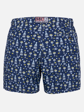 Herren-Badeshorts aus leichtem Stoff Lighting Micro Fantasy mit Gin Mare-Aufdruck | GIN MARE SONDEREDITION