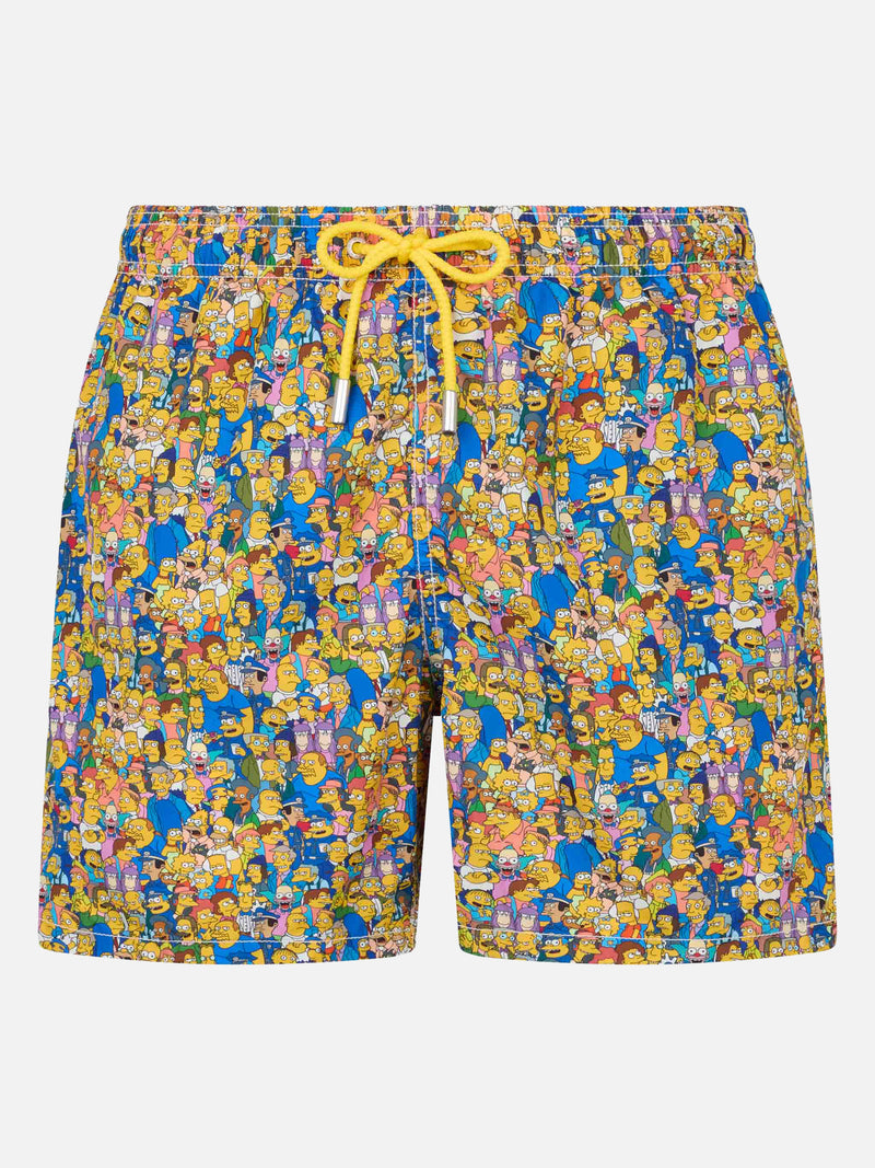 Man lightweight fabric swim-shorts Lighting Micro Fantasy with The Simpsons family print | THE SIMPSONS SPECIAL EDITION
