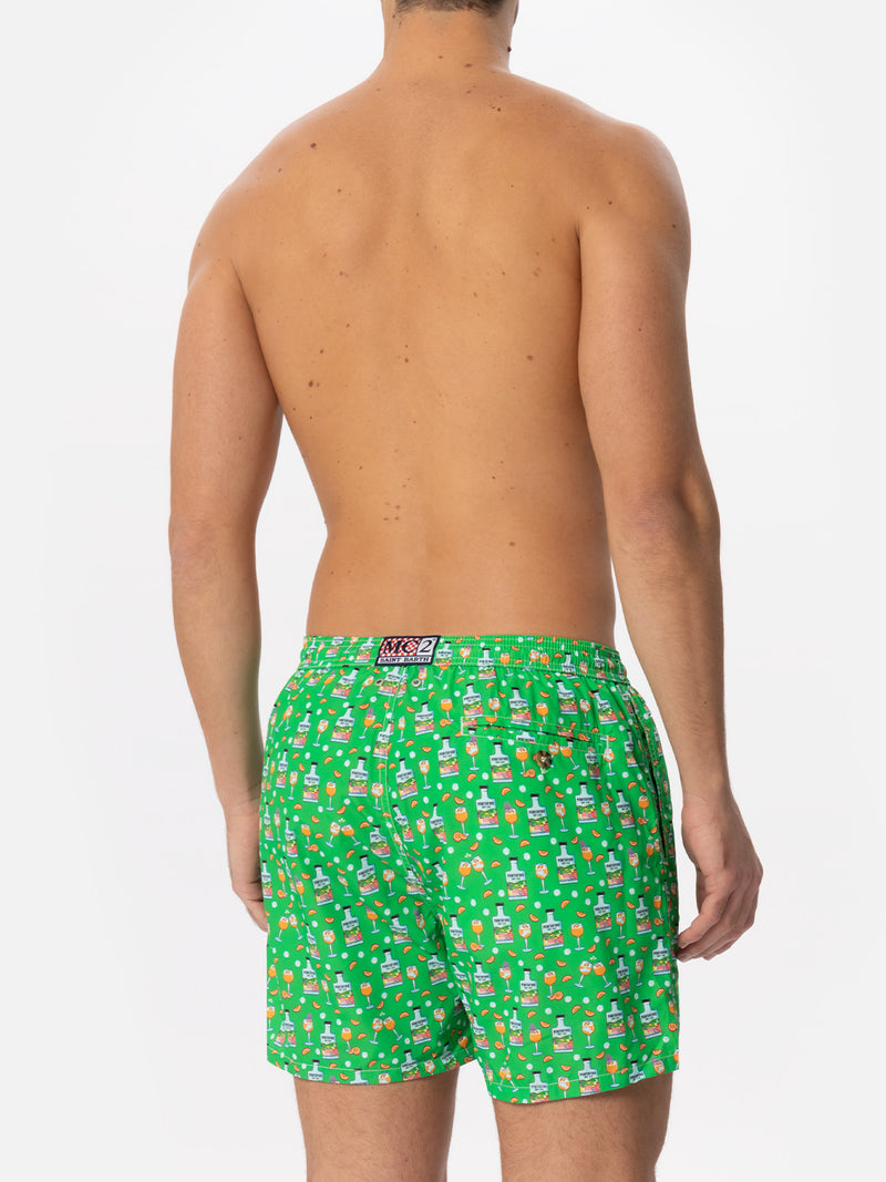 Man light fabric swim shorts with Gin print | PORTOFINO DRY GIN SPECIAL EDITION