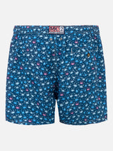 Herren-Badeshorts aus leichtem Stoff mit Krabbenprint