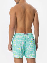 Man light fabric swim shorts with crabs print