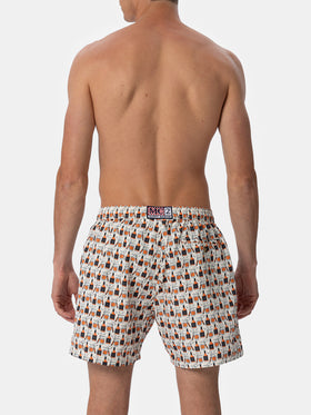 Herren-Badeshorts aus leichtem Stoff Lighting Micro Fantasy mit Whiskey- und Zigarren-Aufdruck