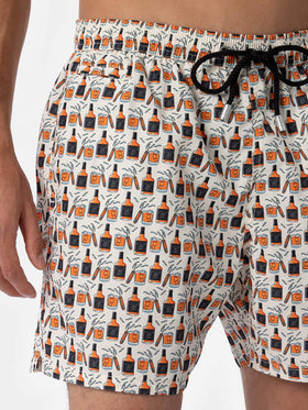 Herren-Badeshorts aus leichtem Stoff Lighting Micro Fantasy mit Whiskey- und Zigarren-Aufdruck