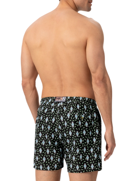 Lightweight fabric swim shorts Lighting with watch print