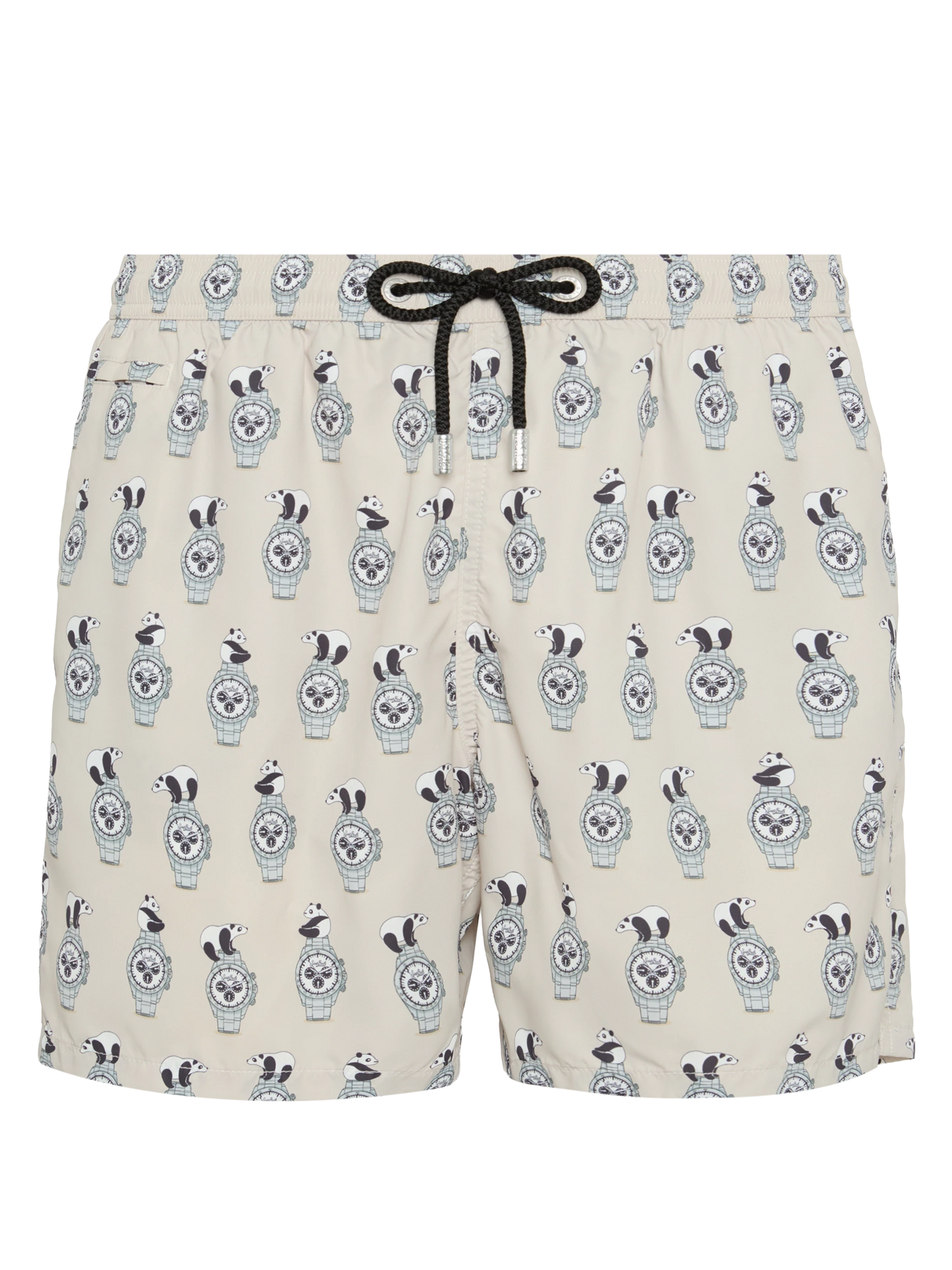 Lightweight fabric swim shorts Lighting with watch print