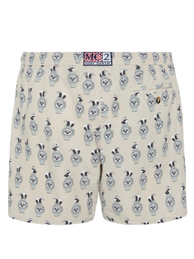 Lightweight fabric swim shorts Lighting with watch print