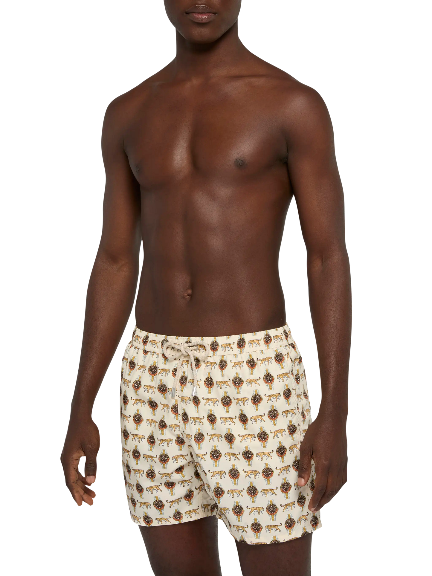Badeshorts aus leichtem Stoff „Lighting“ mit Uhren-Print