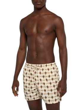 Badeshorts aus leichtem Stoff „Lighting“ mit Uhren-Print