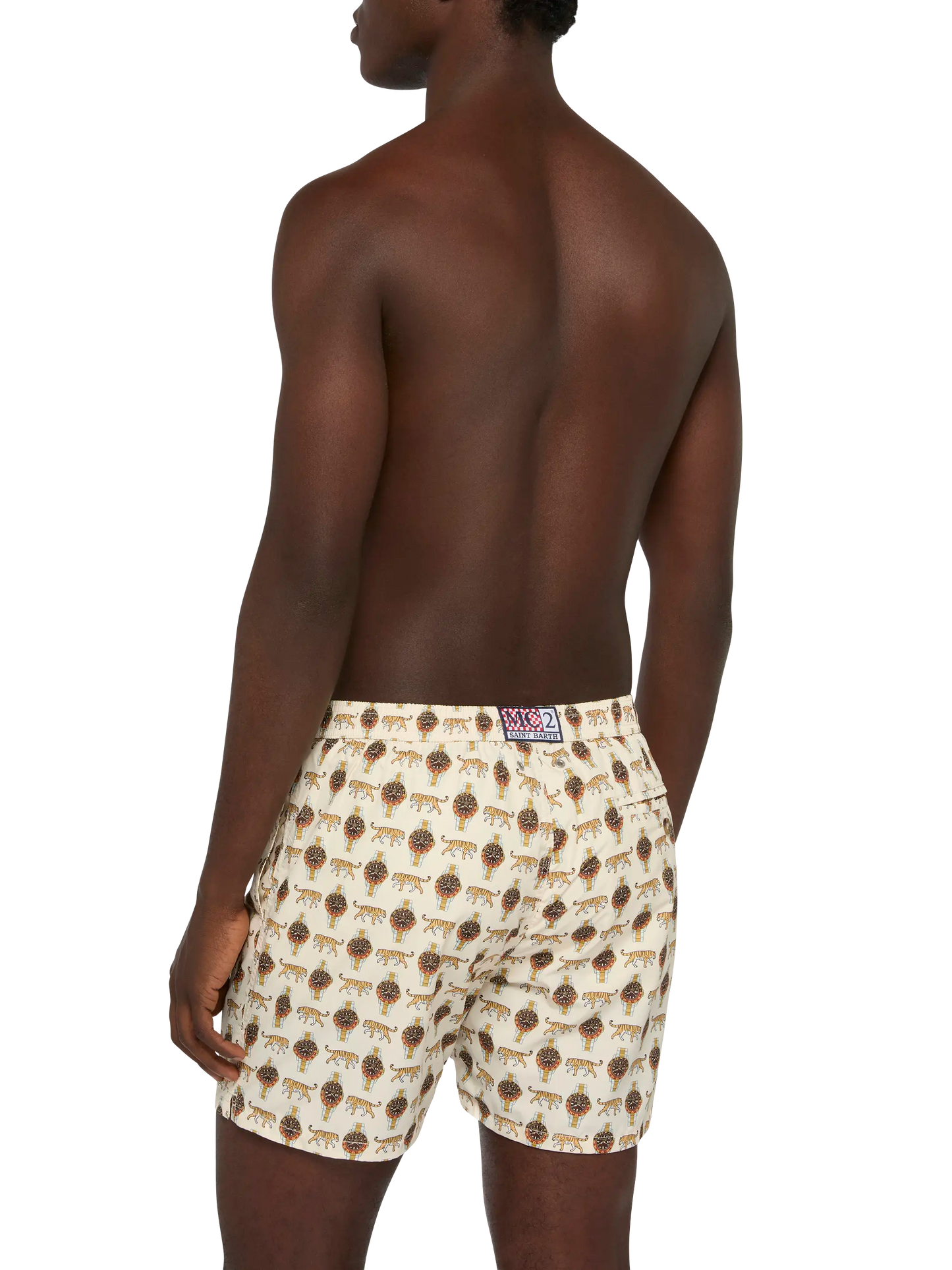Badeshorts aus leichtem Stoff „Lighting“ mit Uhren-Print