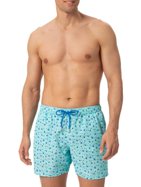 Lightweight fabric swim shorts Lighting with golf players print