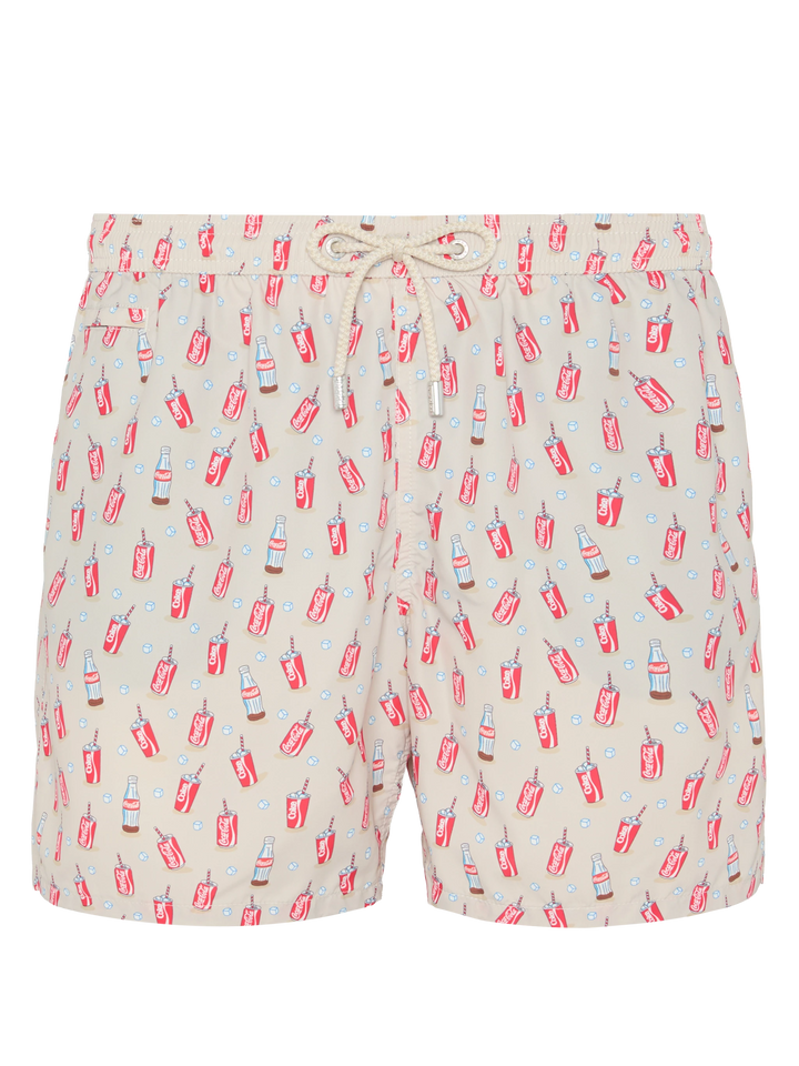 Badeshorts aus leichtem Stoff Lighting mit Inter-Print | COCA COLA SPECIAL EDITION
