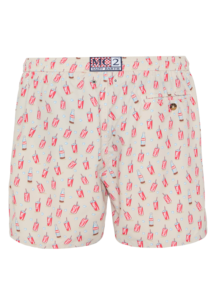 Badeshorts aus leichtem Stoff Lighting mit Inter-Print | COCA COLA SPECIAL EDITION