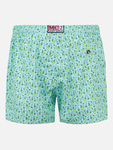 Man light fabric swim shorts with Mojito print