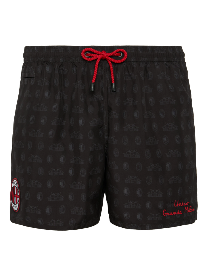 Lightweight fabric swim shorts Lighting with Milan print | AC MILAN SPECIAL EDITION