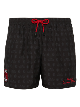 Lightweight fabric swim shorts Lighting with Milan print | AC MILAN SPECIAL EDITION