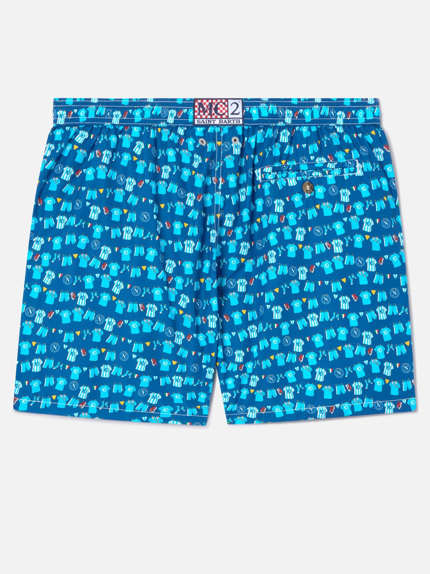 Marineblaue Lighting Micro Fantasy Badeshorts mit SSC Napoli Balconi-Print | SSC NAPOLI SPECIAL EDITION 