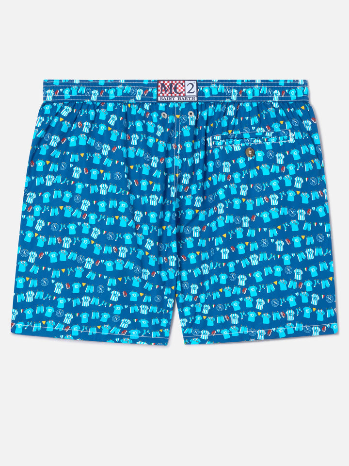 Marineblaue Lighting Micro Fantasy Badeshorts mit SSC Napoli Balconi-Print | SSC NAPOLI SPECIAL EDITION 