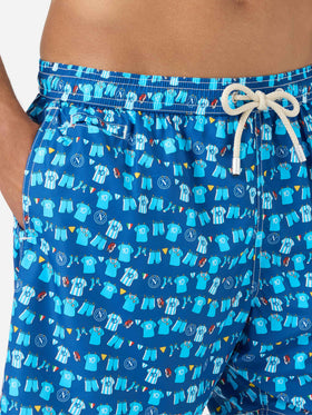 Marineblaue Lighting Micro Fantasy Badeshorts mit SSC Napoli Balconi-Print | SSC NAPOLI SPECIAL EDITION 