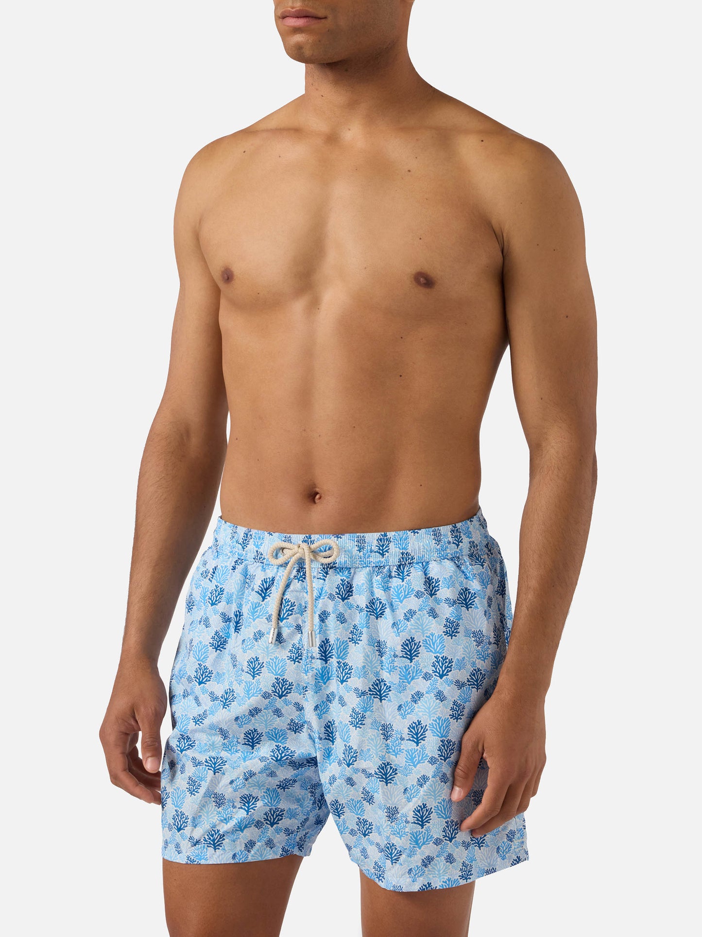 Costume mare Lighting Micro azzurro chiaro con stampa reef all-over