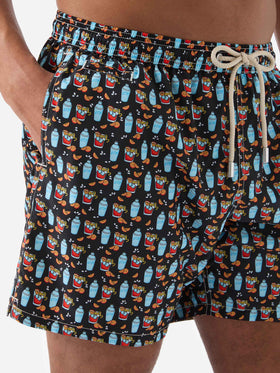 Black Lighting Micro swim shorts with negroni all-over print