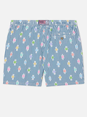 Navy striped Lighting Micro swim shorts with watch all-over print
