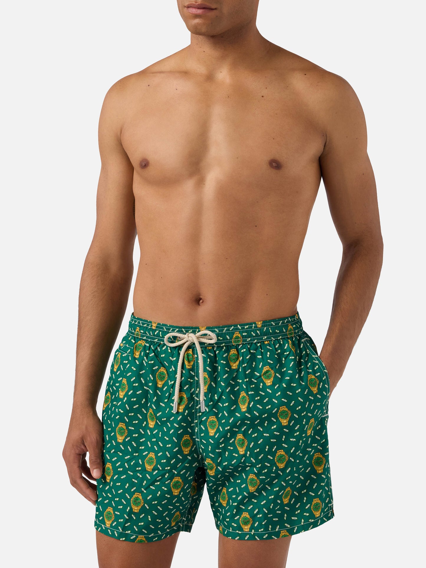 Costume mare Lighting Micro verde con stampa rich mayer all-over