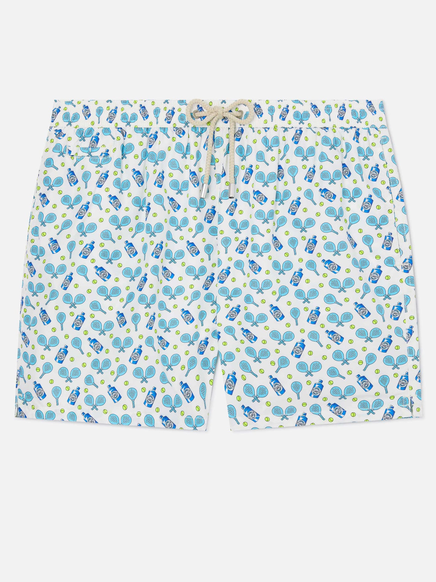 White Lighting Micro swim shorts with padel and gin all-over print