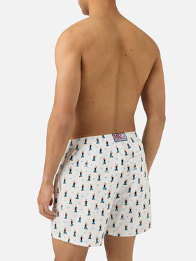 Weiße White Lighting Micro-Badeshorts mit Popeye Allover-Print | POPEYE SPECIAL EDITION 
