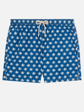 Blaue Lighting Micro-Badeshorts mit Oktopus-Print 